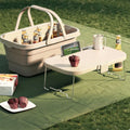 Lighean pliabil 2 in 1 cu masuta picnic, 8 L, 45 x 28.5 x 23.5/9.5 cm, bej