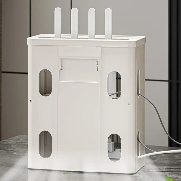 Cutie Depozitare Router WiFi cu Montare pe Perete sau Mobilier, 33 cm x 28 cm x 14.3 cm