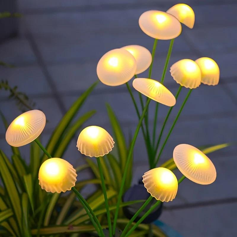 Set 2 Lumini Solare Meduza ZHUDDONG 12 LED Alb Cald 30cm Decoratiune Gradina - detaliu produs