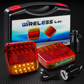 Set  2 lampi magnetice cu control wireless 12/24V baterie 3.7V/2000mAh cablu 30m IP65