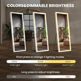 Oglinda LED Dreptunghiulara 160x50 cm 3 Culori Control Touch Sticla HD Cadru Aluminiu - detaliu produs