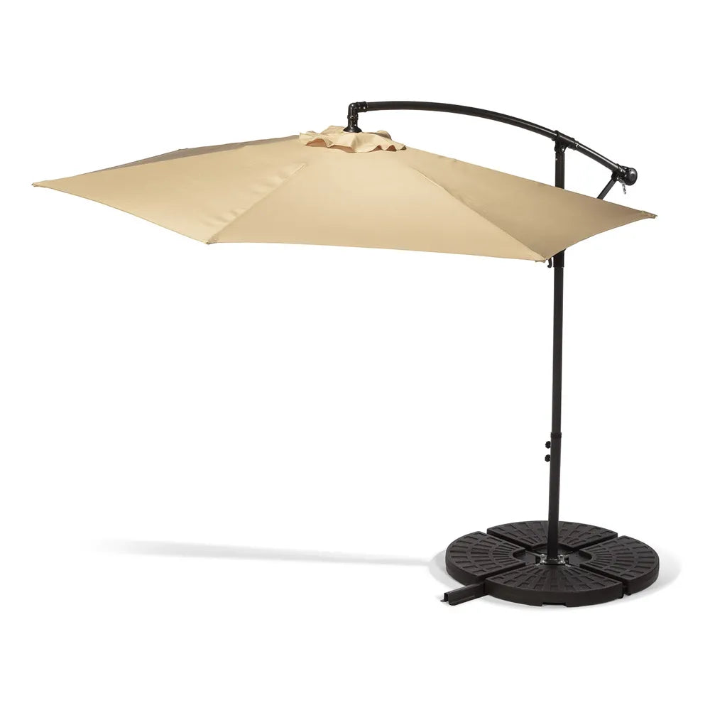 Umbrela de soare suspendata pentru gradina sau terasa, rotunda 3m X 2.5m X 2.3m, suport inclus