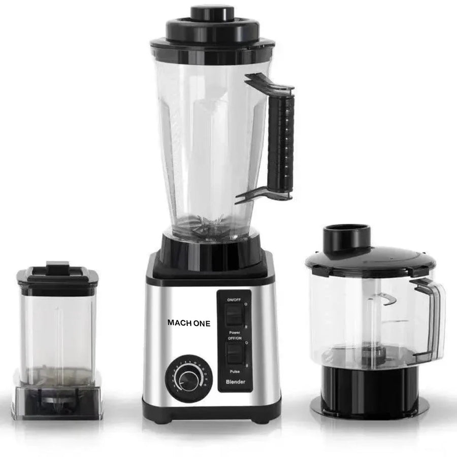 RESIGILAT - Robot de Bucatarie Multifunctional 6-în-1 Mach One BF-5052 – 3 Recipiente, Motor 9500W, 15 Trepte de Viteză, Blender + Tocator + Razatoare