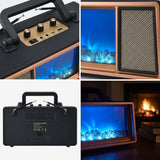 Boxa Portabila Retro cu Ecran LED Albastru Negru Portocaliu Bluetooth Radio FM - detaliu produs