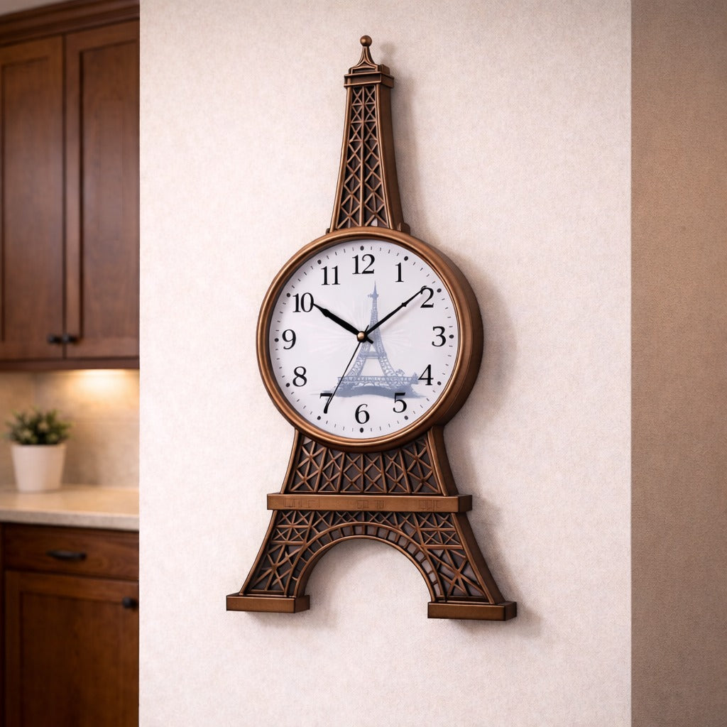 Ceas de perete Turnul Eiffel 70 cm decor modern pentru living si birou