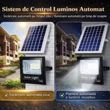 Proiector LED Solar 100W Control Telecomanda Senzor Crepuscular Exterior - detaliu produs