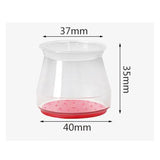 Set 8 Protectii Picioare Masa si Scaun Silicon Rotund 3-4cm Transparent/Rosu - detaliu produs