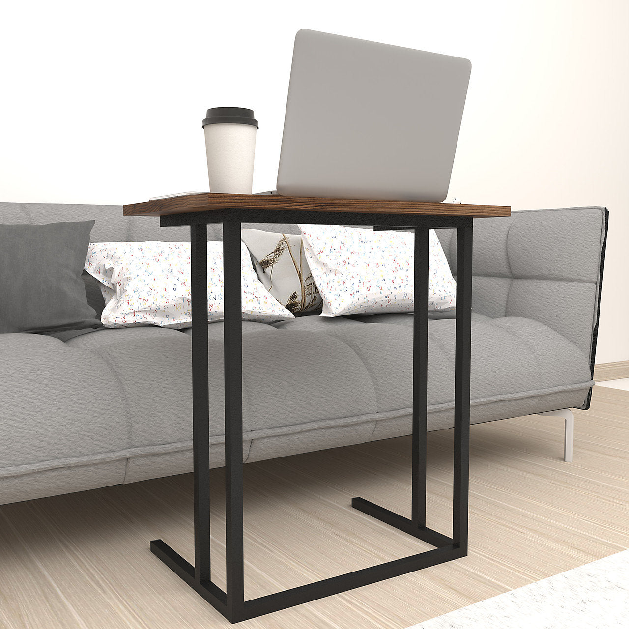 Măsuță multifuncțională din PAL 18 mm, stil scandinav, 44 x 30 cm, inalțime totală 64 cm