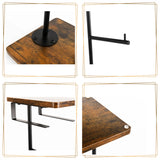 Suport Hartie Igienica cu Depozitare Reviste 2 Blaturi MDF Structura Metalica 73cm Negru - detaliu produs