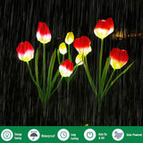 Set 2 Lămpi Solare Decorative Tip Lalele Rosii LED M374-23 70cm Automată - detaliu produs