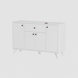 RESIGILAT - Dulap multifunctional 120x43,4x89 cm, cu 4 usi si sertare, pentru bucatarie, camara sau colt de cafea, alb