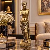 Statuetă Decorativă Venus din Milo, Stil Clasic Greco-Roman, Rășină, Finisaj Auriu Antichizat – 27 cm - imagine principala