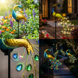 Lampa Solara Decorativa Paun LED 3D Iluminare Gradina Exterior Impermeabila - detaliu produs