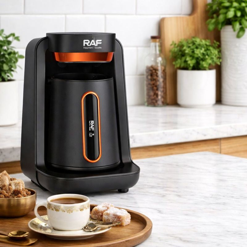 Mașină de cafea grecească RAF 147H, 600W cu Capacitate 300ml Negru