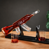 Set Decantor Kalashnikov Edition 1000ml cu 4 Pahare Glont Suport Lemn Lux - detaliu produs