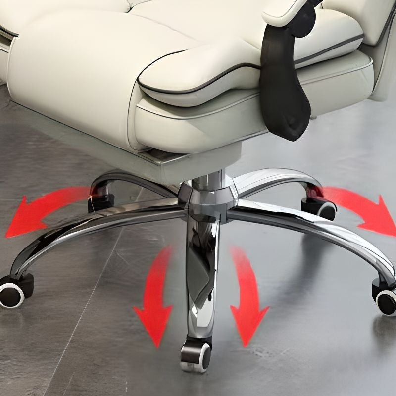 Scaun Ergonomic Directorial cu Suport Picioare Rabatabil Piele Ecologica - detaliu produs