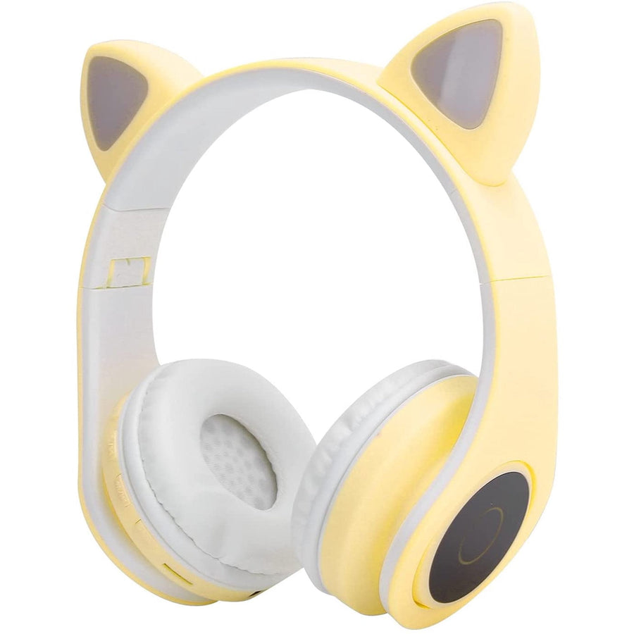Casti wireless pliabile cu urechi de pisica iluminate LED, Bluetooth 5.0, Bass Stereo