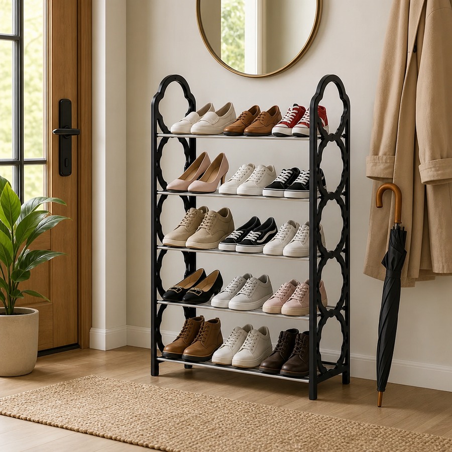 Pantofar cu 5 Rafturi Organizator Incaltaminte Metal Multifunctional Dulap Hol Depozitare Spatiu Economisire - detaliu produs