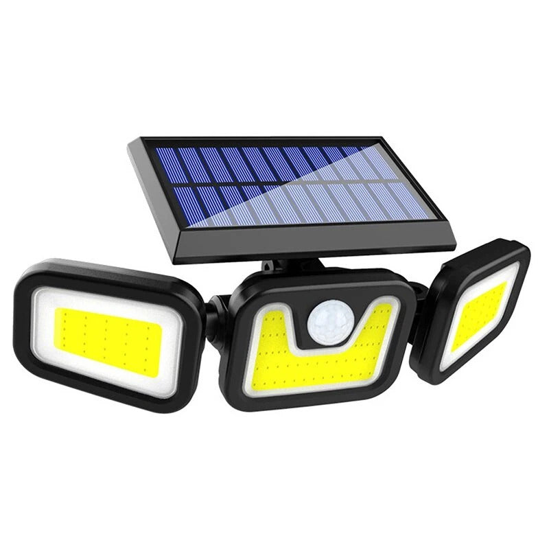 Lampa solara cu 3 capete – 74 LED-uri, 60W, incarcare solara, 3 moduri de iluminare
