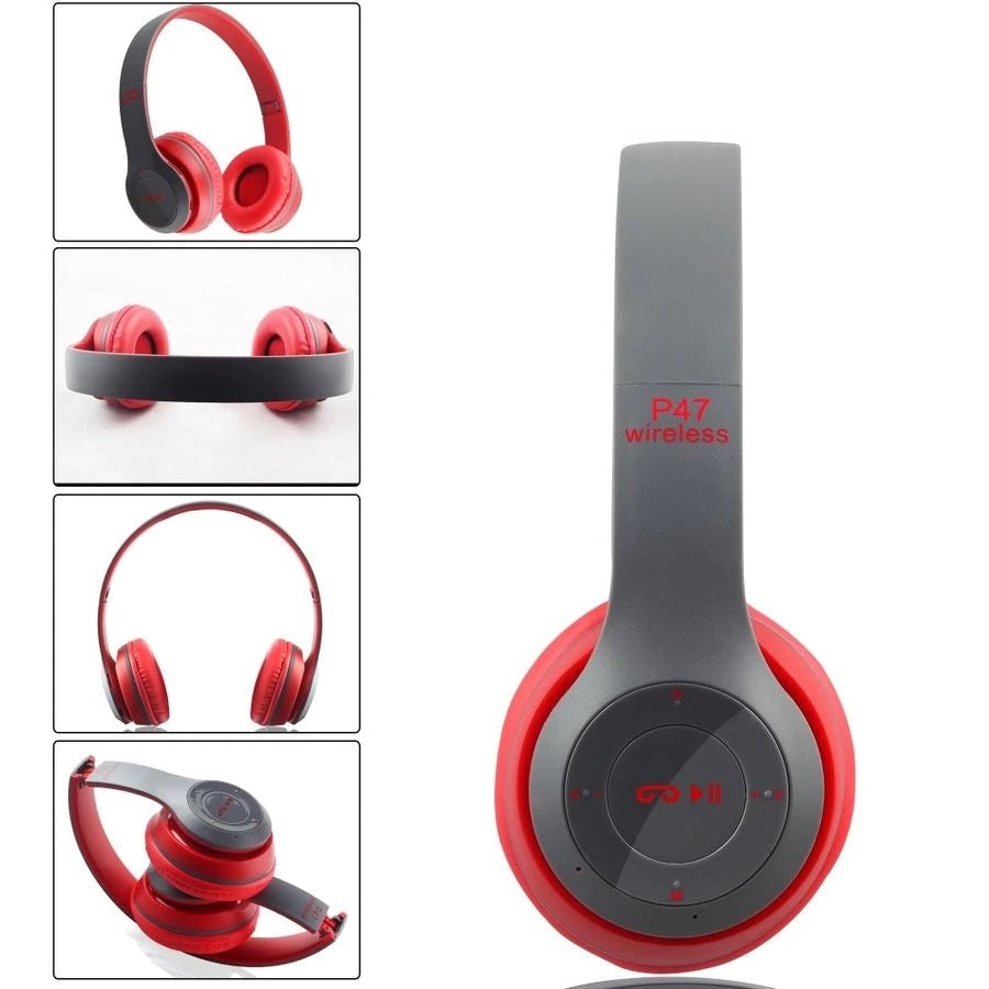 Casti Bluetooth Wireless Over Ear Pliabile Sport Cu Microfon Incorporat P47, negru