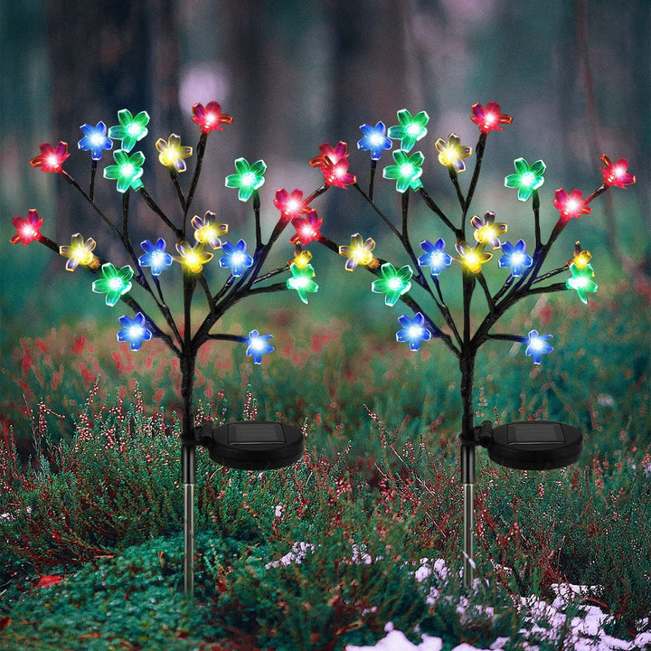 Set 2 Lampi Solare Decorative cu 20 LED-uri Flori de Cires Multicolor 65cm IP65 - detaliu produs
