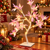 Pom Decorativ LED cu Flori, Ramuri Flexibile, Timer și Alimentare USB/Baterii – 44 cm - detaliu produs