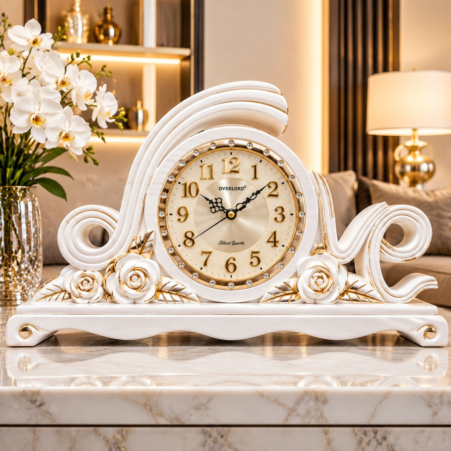 Ceas de Masă Decorativ Premium Quartz, Design Clasic – 38,5 × 23 × 7 cm - detaliu produs