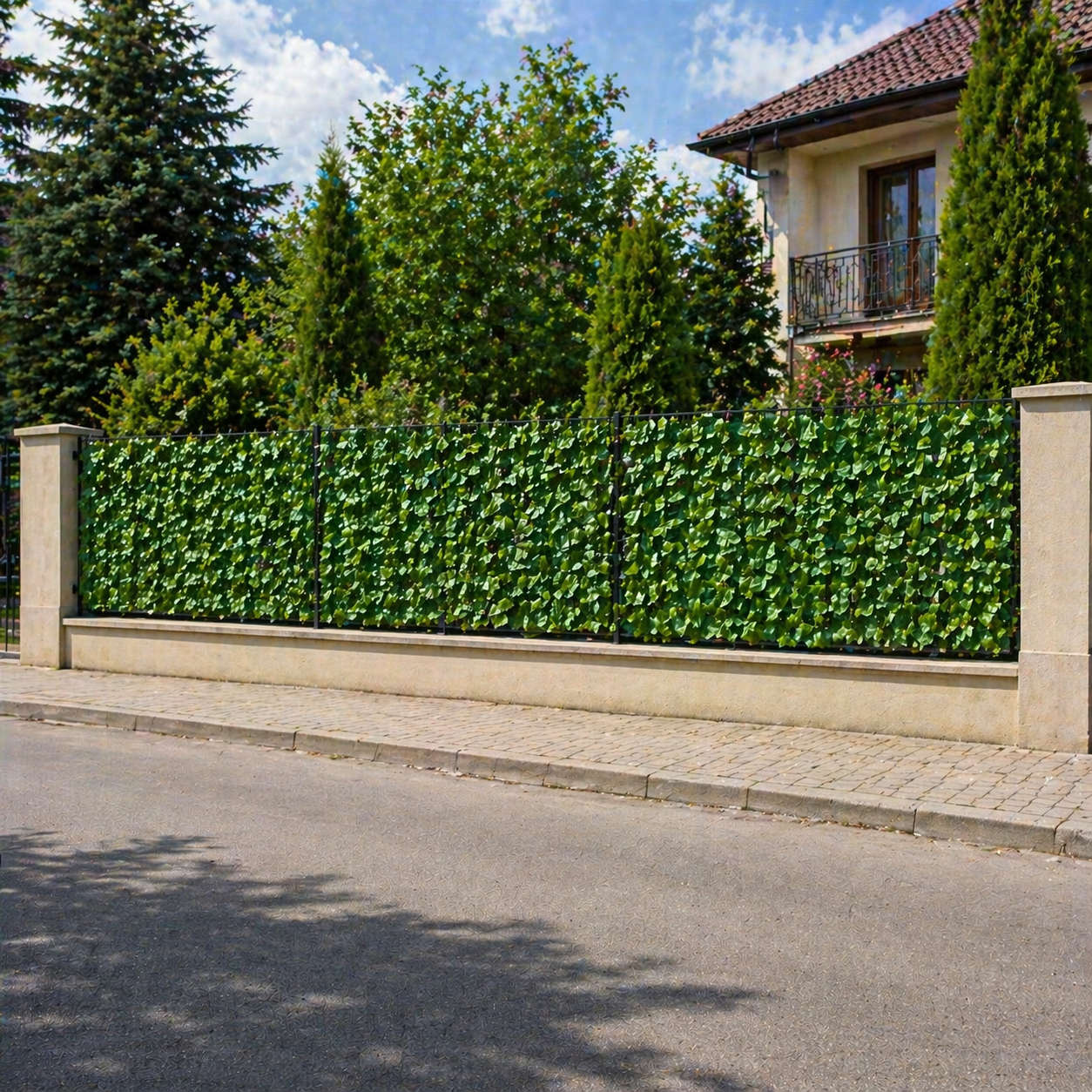 Panou Gard Artificial cu Frunze Ivy 3m x 1m, Paravan Verde, Balcon, Terasa, Gradina