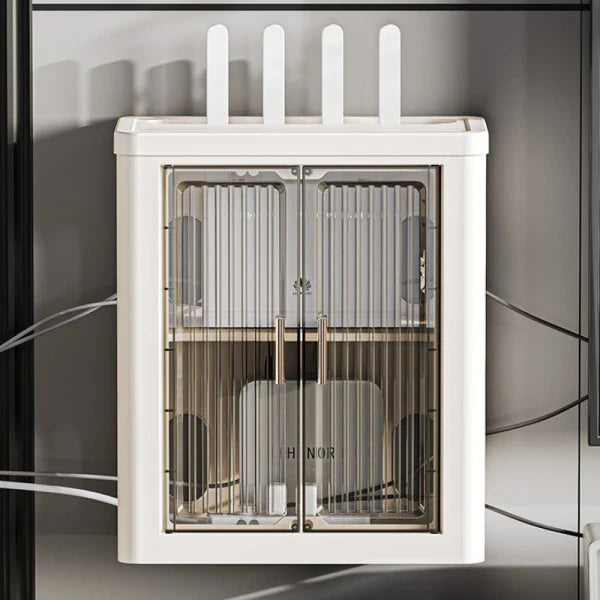 Cutie Depozitare Router WiFi cu Montare pe Perete sau Mobilier, 33 cm x 28 cm x 14.3 cm