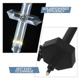 Set 4 Cruci Solare Decorative LED Alb Cald pentru Gradina si Cimitir Iluminare Automata - detaliu produs