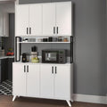 RESIGILAT - Dulap multifuncțional cu 8 uși, 120x40x202 cm, alb, cu structură metalică rezistentă