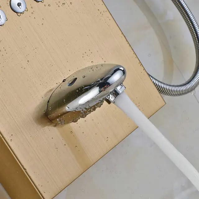 RESIGILAT-Panou dus hidromasaj inox auriu/argintiu 5 functii