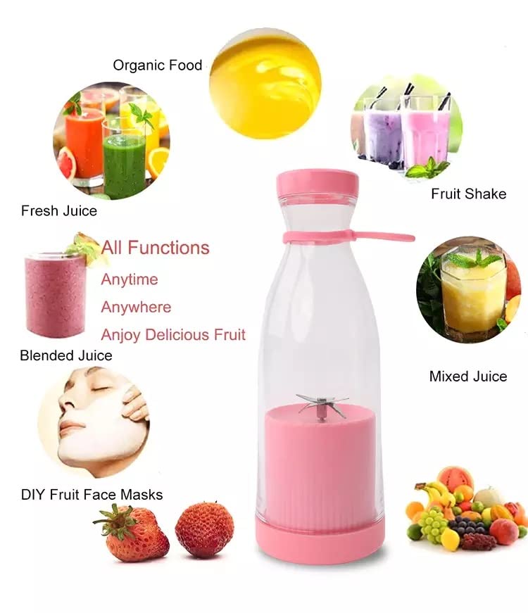 RESIGILAT - Mini Blender portabil - Smoothie & Shake, incarcare usb 6 Lame otel Inoxidabil,  380 ml