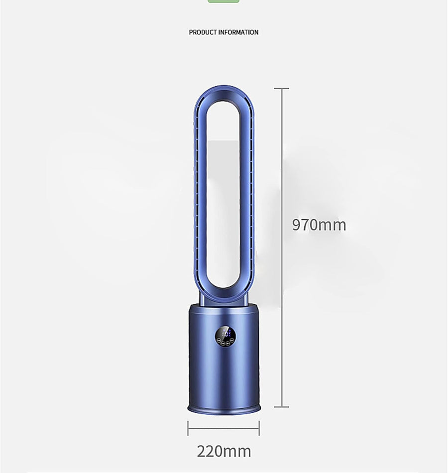 Ventilator fara pale cu purificare HEPA si telecomanda – 3 viteze, oscilatie 120°, design modern