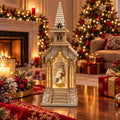 Decorațiune de Crăciun Premium cu Scenă Sfântă, Muzică Festivă și Sclipici în Mișcare – 33 × 12 cm
