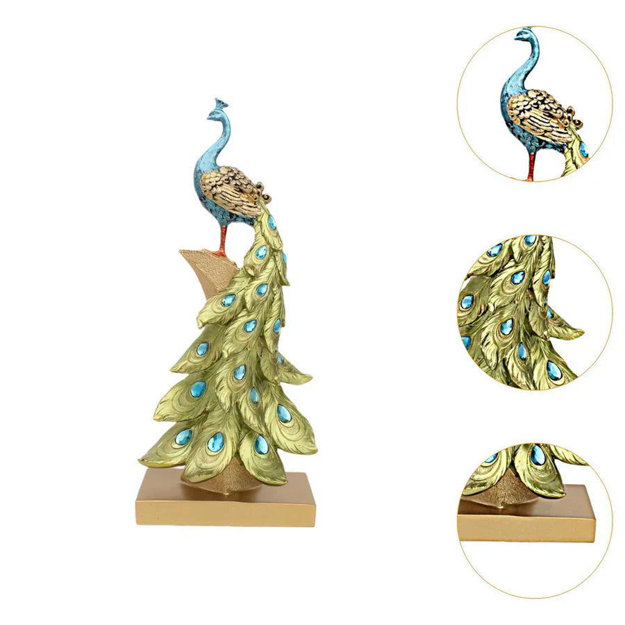 Statueta Decorativa Paun Elegant 40 cm din Rasina