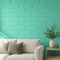 Tapet 3D Caramida verde 4 mm, Auto-Adeziv pentru Interior 70x77cm Decorativ