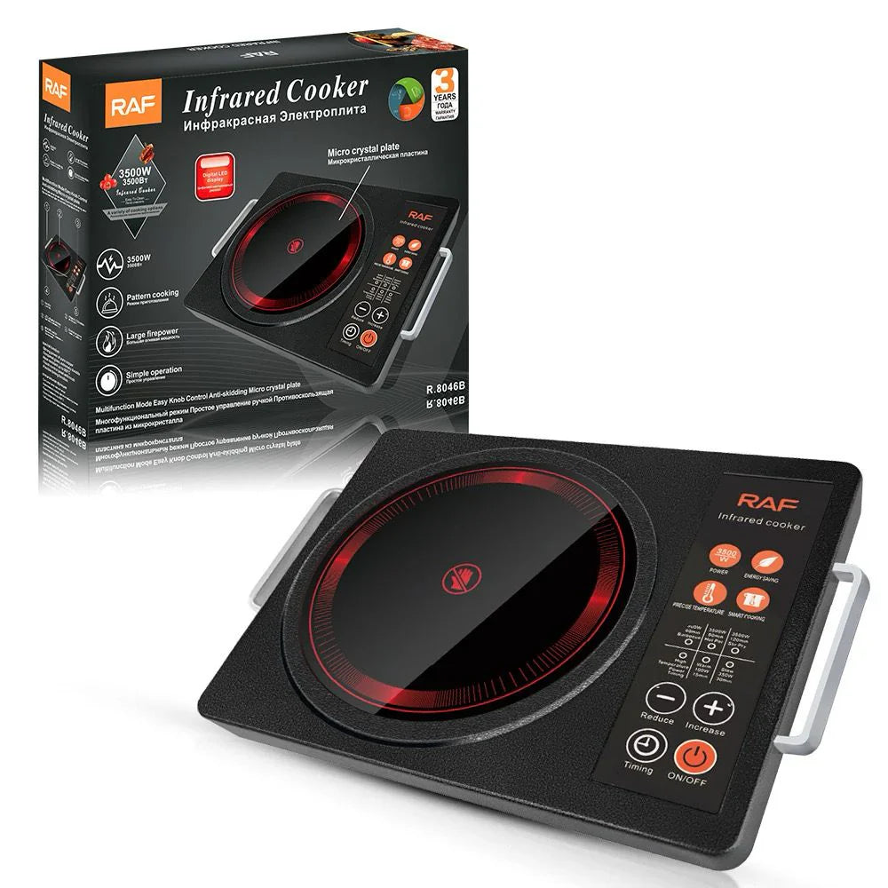 Plita Electrica cu Control Tactil, Plita de Gatit cu Incalzire Radianta Infrarosu, 3500W