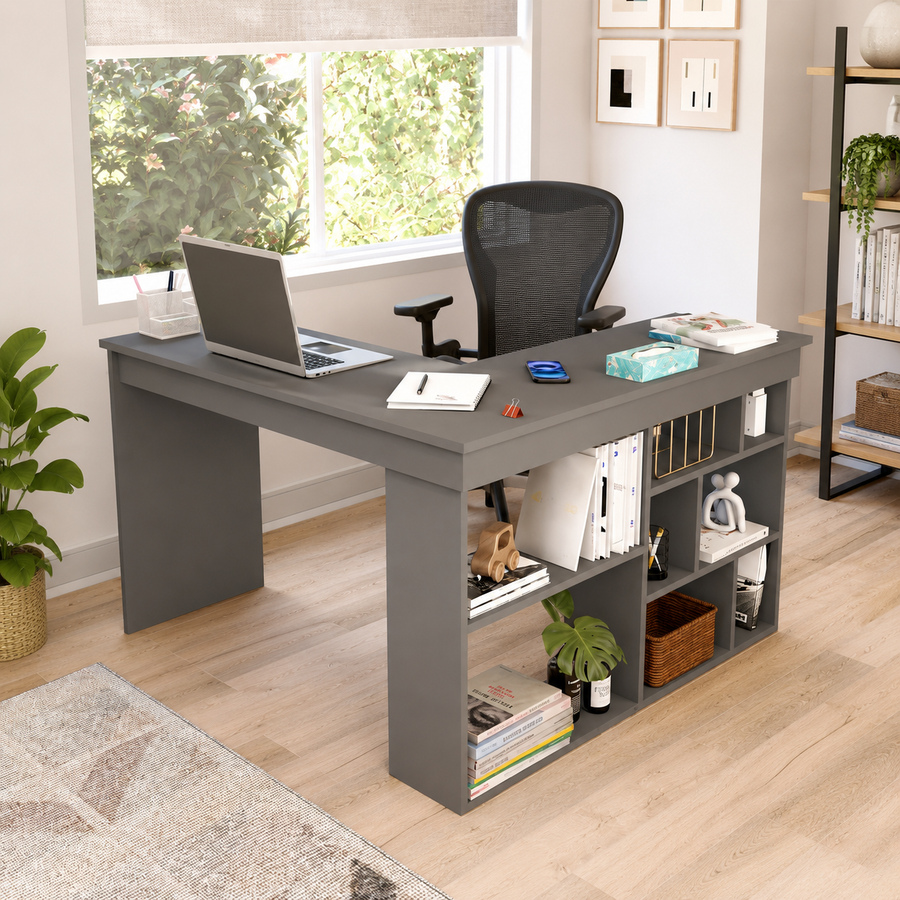 Birou modern cu rafturi laterale, PAL 18 mm, 120 x 40 x 73,5 cm - detaliu produs