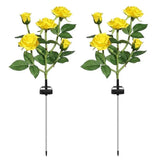 Set 2 Lmpi Solare Decorative Trandafiri Galbeni LED Iluminare Automata Design Elegant - detaliu produs