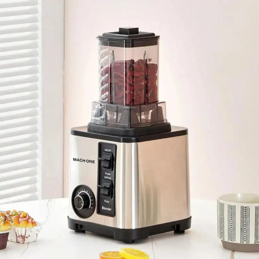 RESIGILAT - Robot de Bucatarie Multifunctional 6-în-1 Mach One BF-5052 – 3 Recipiente, Motor 9500W, 15 Trepte de Viteză, Blender + Tocator + Razatoare