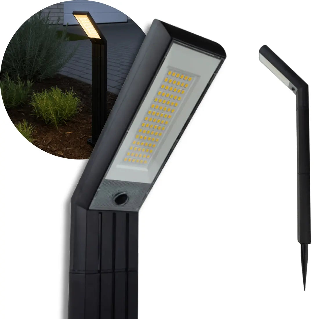 Lampa Solara LED pentru Gradina, 90 LED-uri, 3 Moduri Iluminare, Protectie IP65, Inaltime 83 cm, Culoare Negru