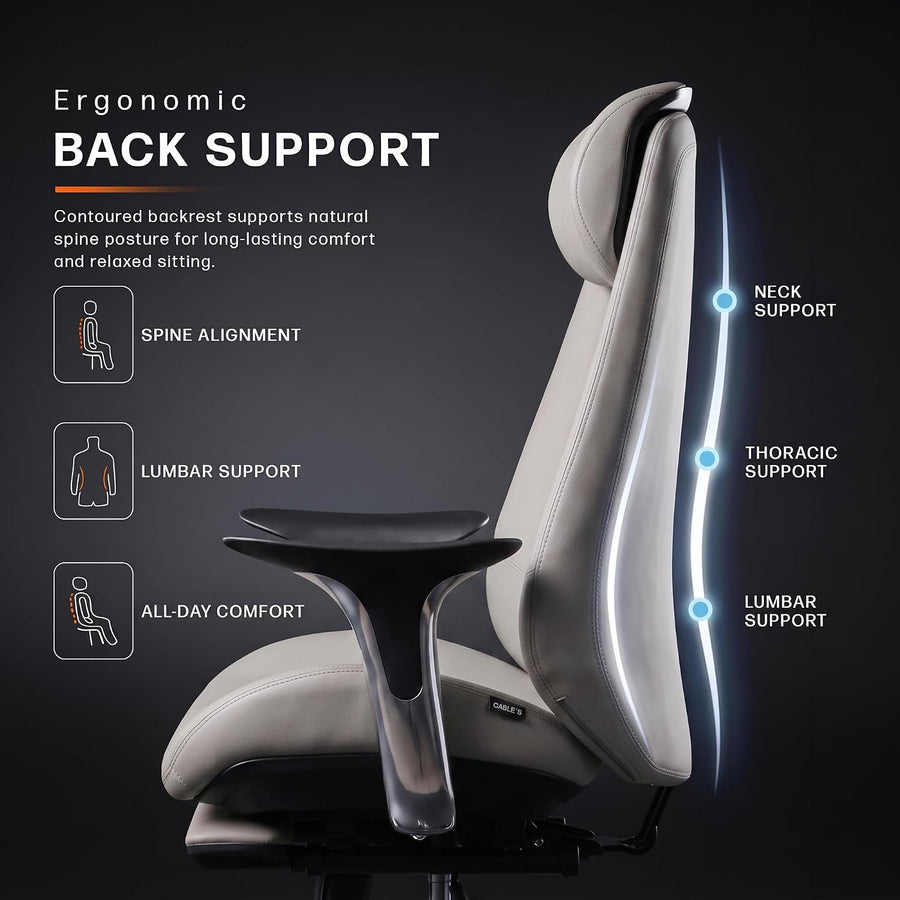 Scaun Gaming Ergonomic cu Spatar Inalt si Suport Lombar Ajustabil - detaliu produs