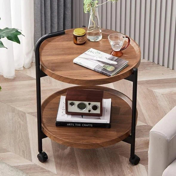RESIGILAT - Masa rotunda de cafea pentru living, design nordic 40 x 40 x 65cm