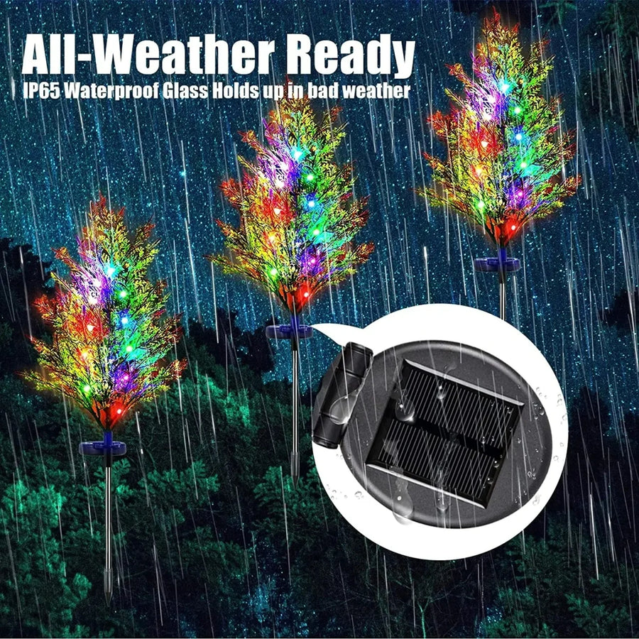 Set 2 x Copac Solar Model Tuia 70 Ramuri 80cm cu LED Multicolor Panou Solar - detaliu produs