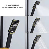 Coloana Dus Termostatica Premium Negru Auriu Afisaj Digital LED 28x19 cm - detaliu produs