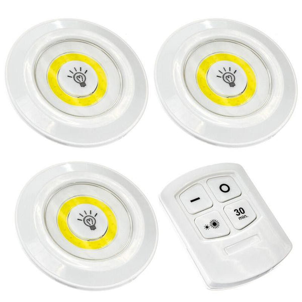 RESIGILAT - Set 3 lampi LED 3W COB cu telecomanda