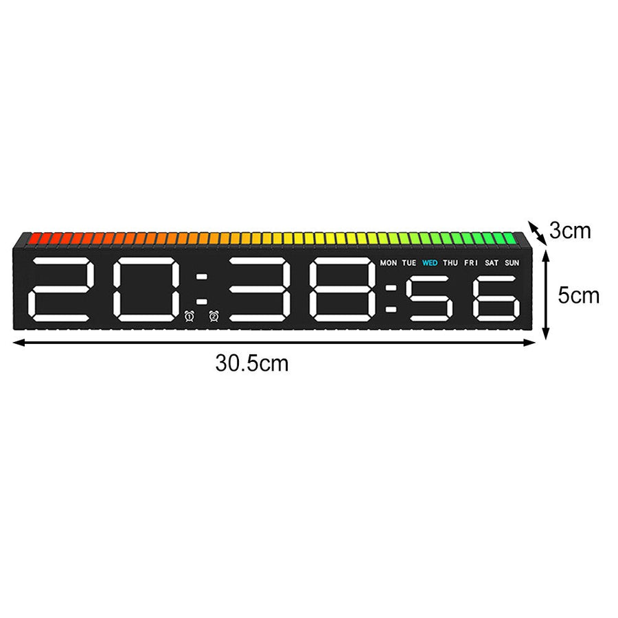 Ceas Electronic LED cu 2 Moduri de Afișare 9 Culori  si Functie Pickup Reactiva la Sunet