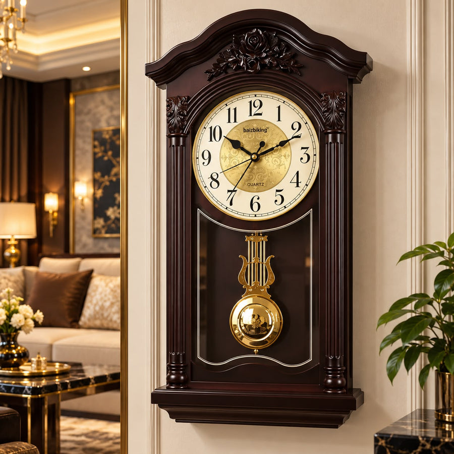 Ceas de Perete Premium cu Pendul și Funcție Muzicală – 50 × 27 cm - imagine principala
