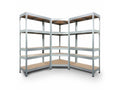 Pachet 3 rafturi metalice cu coltar, 5 polite cadru otel galvanizat, polita MDF, 175kg/polita, 180x90x40cm